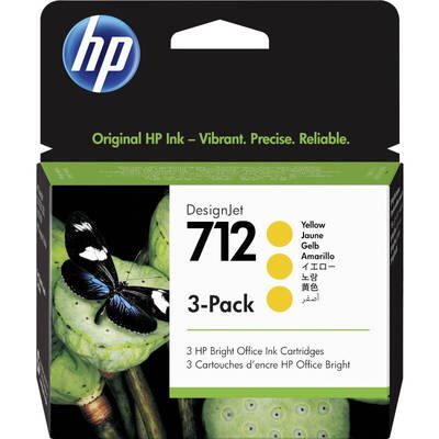 Cartus Imprimanta HP 712 Yellow Tri-Pack