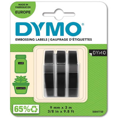 1x3 Embossing Labels 9mm black