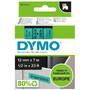 Banda etichete DYMO D1 Standard - negru pe verde - 12 mm