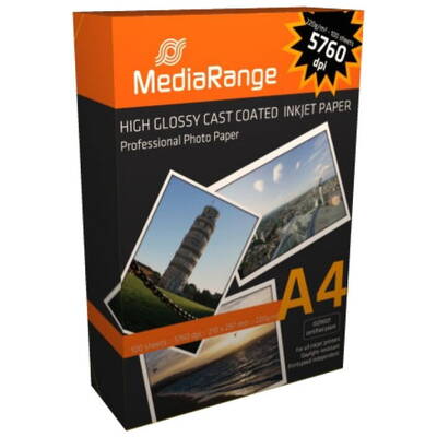 Hartie Foto MediaRange High Glossy Foto A4 100 coli