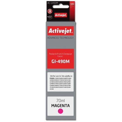 Cartus Imprimanta ACTIVEJET AC-G490M pentru imprimanta CanonGI-490M,  70 ml, Magenta