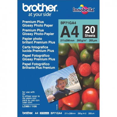 Hartie Foto Brother Premium Plus Glossy Photo A4 20 coli