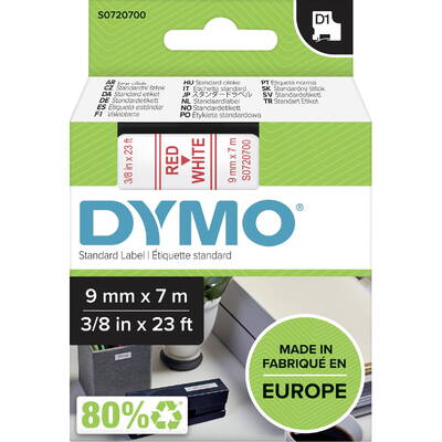 Banda etichete Dymo D1 9mmx7.0m Rosu ->Alb