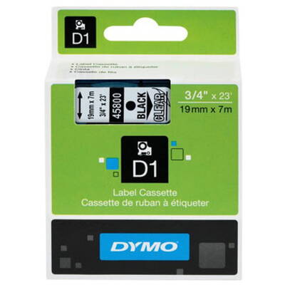 Banda etichete Dymo D1 45800 19mmx7.0m Negru->transp.