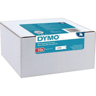 Banda etichete Dymo D1 Polyesterband Vorteilspack 9mmx7m schw->Alb 10St