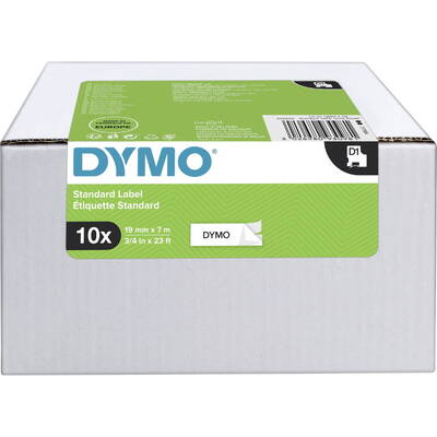 Banda etichete Dymo D1 Polyesterband Vorteilspack 19mmx7m schwz->Alb 10St
