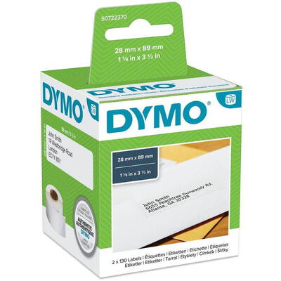 Banda etichete Dymo permanent 28x 89mm 2Rl 130St/Rolle