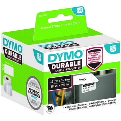 Banda etichete Dymo din plastic LW 32x57mm 800 St Alb permanent