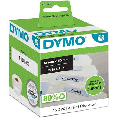Banda etichete Dymo LW-Etiketten Hängeablage Alb 12x 50mm 220St/Rolle