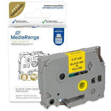 Consumabil Termic MediaRange  Brother TZ-621/TZe-621 9mm 8m negru