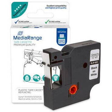 Consumabil Termic MediaRange Kunststoff-bandakassette 12mm,7m laminiert