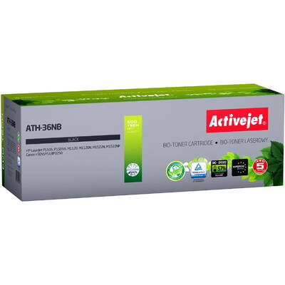 Compatibil ACTIVEJET BIO ATH-36NB for HP, Canon printers, Replacement HP 36A CB436A, Canon CRG-713; Supreme; 2000 pages; black. ECO Toner.