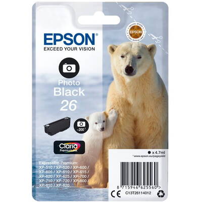 Cartus Imprimanta Epson Claria Premium T 261 T 2611 Photo Black