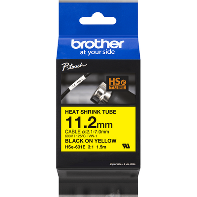 Banda etichete Brother 11,2mm Galben / Negru HSE631E