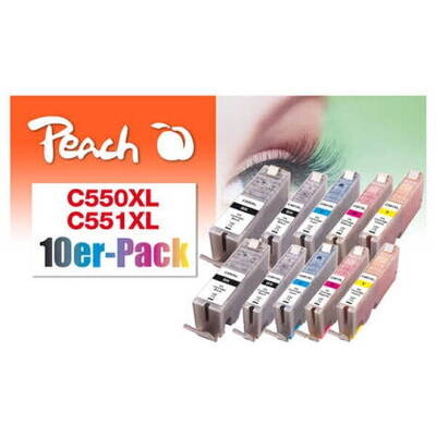Cartus Compatibil Peach Inlocuitor Pentru Canon PGI-550XL/CLI-551XL Multi-10-Pack
