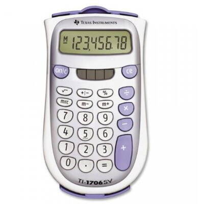 Calculator de Birou TI-1706 SV, 8-digit, giant SuperView display and dual power, change sign (+/-)