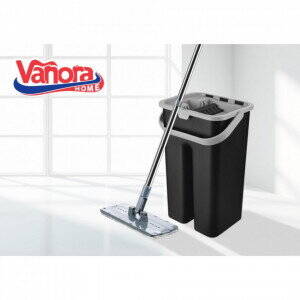 VANORA Mop plat Home VN-PP-BLK7, capacitate 7l, 2 compartimente, Negru