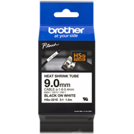 Banda termica Brother HSE221E, Termocontractibila 9.0mm Black on White