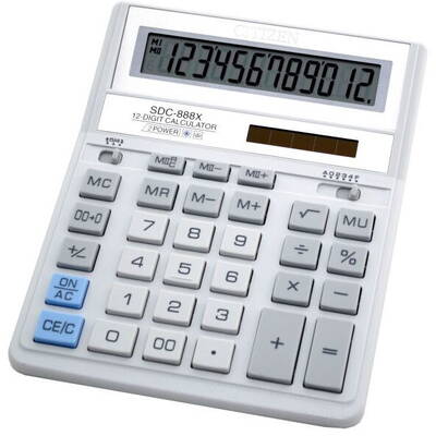 Calculatoar de birou SDC-888XWH, 12-DIGIT, WHITE
