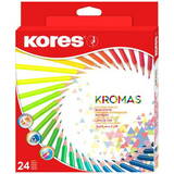 Kores Creioane colorate Kores Kromas, triunghiulare 3 mm, 24 culori/cutie